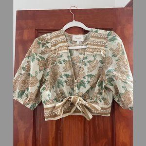 Cleobella Floral Wrap Blouse